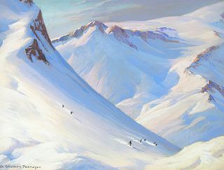 Albert Pennoyer, Untitled (Ski Scene)