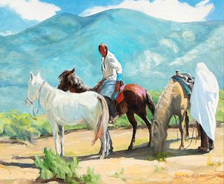 Roseta Santiago, Taos Afternoon (Homage to Oscar E. Berninghaus), 2020
