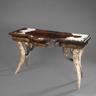 American Southwest Longhorn and Cowhide Buffet Table