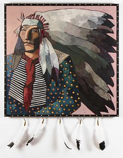 Thom Ross, Indian with Pheasant Feathers