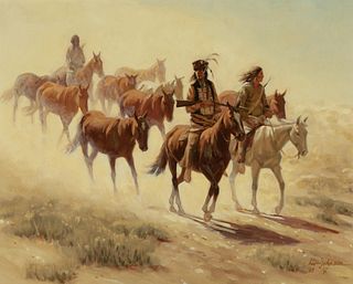 H. W. Johnson, The Horse Raiders (Kiowa), 1969