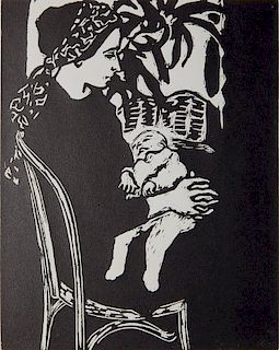 Phyllis Sloane woodcut