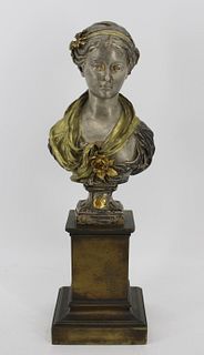 Jean-Louis GREGOIRE Silvered Bronze Bust