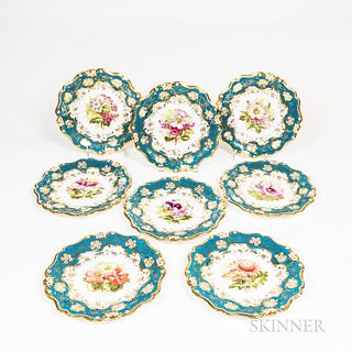 Eight Cauldon Porcelain for Tiffany Floral Plates