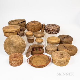 Group of Native American Woven Basketry Items