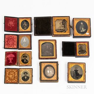 Group of Daguerreotypes of Children and Adults