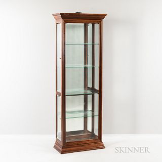 Modern Hardwood and Glass Display Cabinet