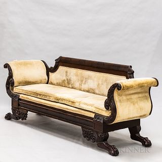 Empire Mahogany Upholstered Sofa