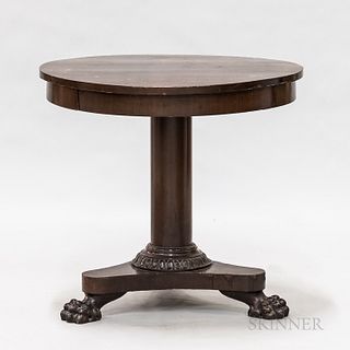 Empire Round Mahogany Pedestal Table