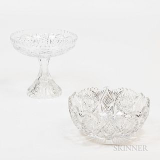 Cut-glass Compote and Bowl