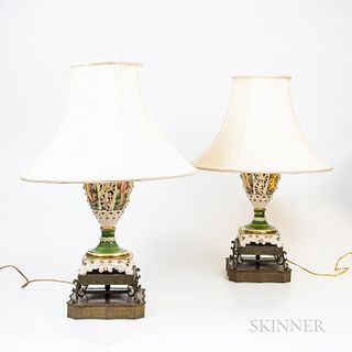 Pair of Capodimonte-style Lamps