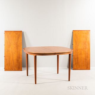 Danish Modern Teak Dining Table with Leaves