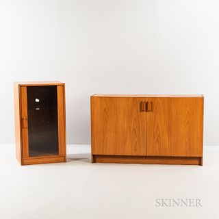 Two Contemporary Teak-veneer Cabinets