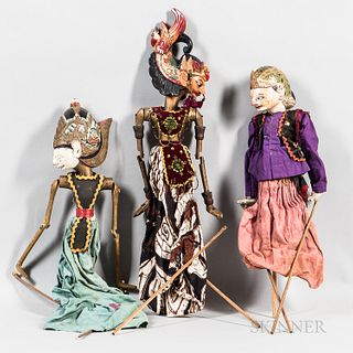 Three Wayang Shadow Puppets