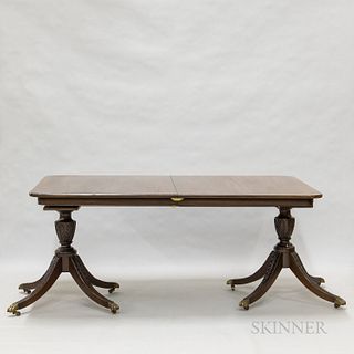 Federal-style Mahogany Double-pedestal Dining Table