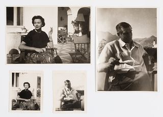 VIVIEN LEIGH. 
Four photographs from Vivien Leigh's family album. Spain, 1957. 
Provenance: gift from Domitila, Vivien Leigh's last maid, to Mrs. Elvi