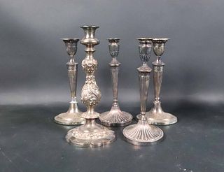 Tall Rococo Silver Plated Candlestick 