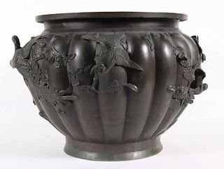 Japanese Meiji Bronze Urn