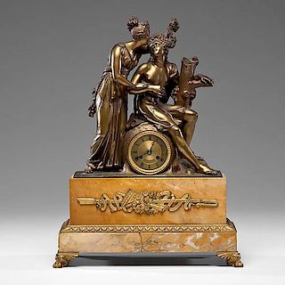 Hemon French Bronze Figural Clock 