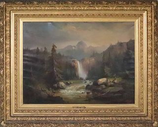 Guido Hampe, Oil on Canvas, Mountain Landscape