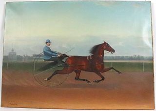 John McAuliffe, Oil on Canvas, Harness Racer