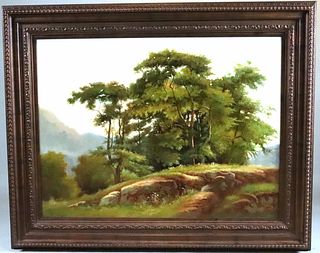 Oil on Canvas, Landscape with Trees