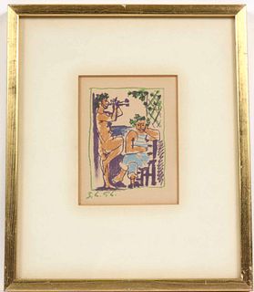 Pablo Picasso, Lithograph, Faune et Marin