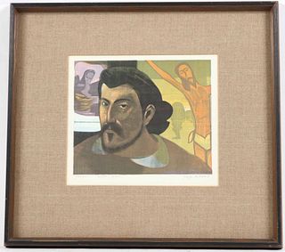 George Lockwood, Lithograph Gauguin Self-Portrait