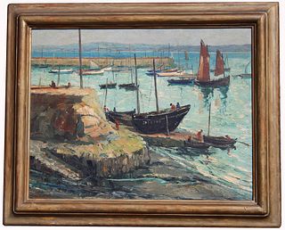 Kamesuke Hiraga (1889-1971) Exhibited Harbor Scene