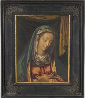 17th C. Continental School Painting of Virgin Mary