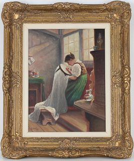 McCay, Signed Painting of Woman Sewing