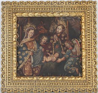 17th C. Spanish School Painting of Holy Family