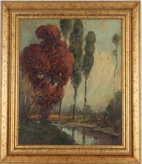 Signed, Early 20th C. Painting of Riverscape