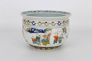 Signed, Chinese Figural Porcelain Bowl