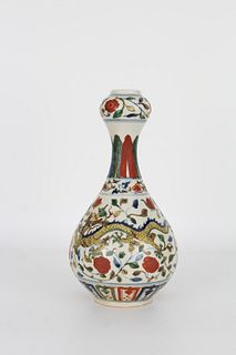 Chinese Dragon 'Garlic Mouth' Porcelain Vase
