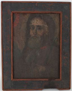 Early Antique Spanish School Painting of a Saint