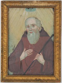 17th/18th C. Spanish School Portrait of a Saint