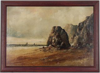 Signed, Antique Coastal Scene Painting