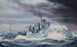 David K Stone (1922-2001) HMS Georgetown, Original