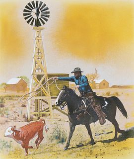 Jim Butcher (B. 1944) "Southwestern Windmill" W/C