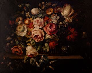 Spanish school 18th century.
"Still life of flowers".
Oil on canvas.