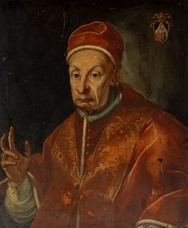 Italian school from the second half of the seventeenth century.
"Portrait of Pope Benedict XIII".
Oil on canvas with original canvas.