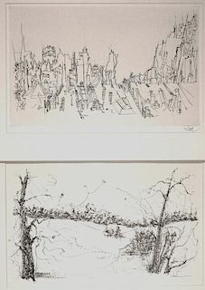 Peter Takal- 1 lithograph and 1 drypoint