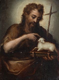 ALONSO VÁZQUEZ (Ronda, 1564-Mexico, 1608), attributed.
"Saint John the Baptist.
Oil on copper.