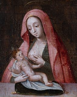Flemish school from the second third of the 16th century. Follower of AMBROSIUS BENSON (Lombardy Region ?, c. 1490-1500 - Bruges, 1550)."Virgin of th