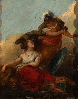 Italian school from the second half of the 18th century.
"Sketch for a mythological scene".
Old attribution to Tiepolo.
Oil on canvas. Relined.
