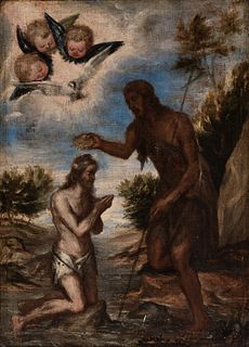 Madrid school; second half of the seventeenth century.
"The Baptism of Christ."
Oil on canvas.
