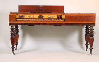 Astor and Company Inlaid Mahogany Piano Forte