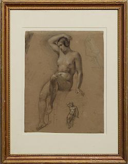 ATTRIBUTED TO HEINRICH SCHWEMMINGER (1803-1884): STUDY OF A SEATED WOMAN