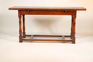 Jacobean Style Walnut Stretcher Base Table